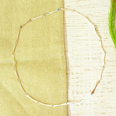 Sterling silver link necklace, 'Taxco Link' - Long Sterling Link Necklace