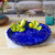 Ceramic plate, 'Blue Harvest' - Blue and Yellow Majolica Plate