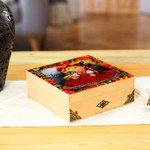 Decoupage wood jewelry box, 'My Maria' - Oaxacan Motif Decoupage Jewelry Box