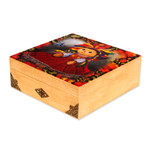 Decoupage wood jewelry box, 'My Maria' - Oaxacan Motif Decoupage Jewelry Box