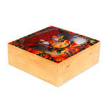 Decoupage wood jewelry box, 'My Maria' - Oaxacan Motif Decoupage Jewelry Box