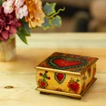 Decoupage wood decorative box, 'Tonala Sacred Heart' - Sacred Heart Motif Decorative Box