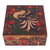 Decoupage wood jewelry box, 'Folk Art Dove' - Dove Motif Decoupage Jewelry Box