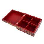 Decoupage wood jewelry box, 'Folk Art Dove' - Bird-Themed Handcrafted Decoupage Pine Wood Jewelry Box