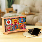 Decoupage wood jewelry chest, 'Milagritos' - Handmade Decoupage Jewelry Chest