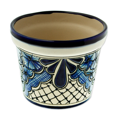 Blumentopf aus Keramik - Handgefertigter Blumentopf im Talavera-Stil