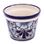 Ceramic flower pot, 'Cobalt Garden' (4.7 inch diameter) - Hand Painted Cobalt Flower Pot (4.7 Inch Diameter)