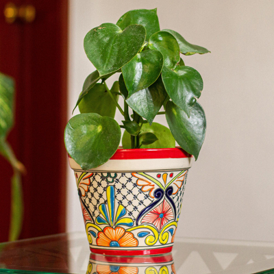 Keramik-Blumentopf, (7,5 Zoll Durchmesser) - Handgefertigter Blumentopf aus Keramik (7,5 Zoll Durchmesser)