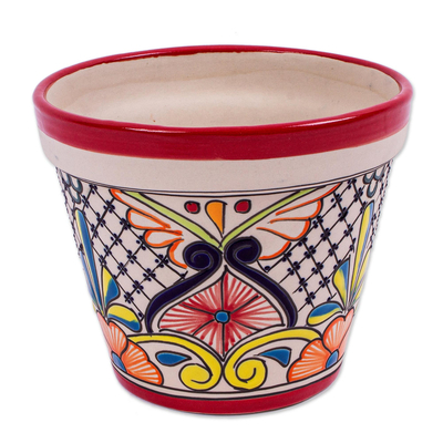 Keramik-Blumentopf, (7,5 Zoll Durchmesser) - Handgefertigter Blumentopf aus Keramik (7,5 Zoll Durchmesser)