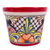 Keramik-Blumentopf, (6,25 Zoll Durchmesser) - Keramik-Blumentopf aus Mexiko (6,25 Zoll Durchmesser)