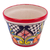 Ceramic flower pot, 'Colorful Mercado' (5.5 inch diameter) - Multicolored Talavera-Style Flower Pot (5.5 Inch Diameter)