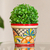 Ceramic flower pot, 'Colorful Mercado' (4.7 inch diameter) - Talavera-Style Ceramic Flower Pot (4.7 Inch Diameter)