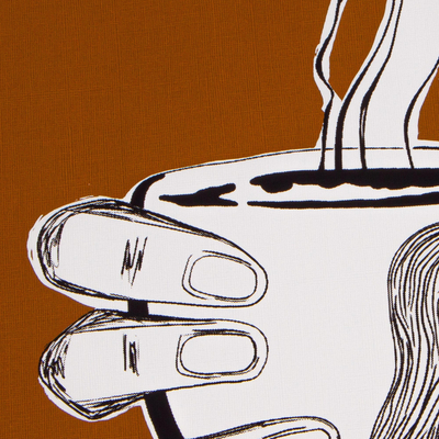 „Aroma“ – Signierter Siebdruck einer Kaffeetasse