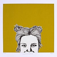 'Surprise Yourself' - Signed Silk Screen Print with Female Portrait from Mexico
