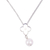 Cultured pearl pendant necklace, 'Clover and Pearl' - Silver & Cultured Pearl Clover Pendant Necklace from Mexico (image 2a) thumbail