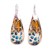 Copper dangle earrings, 'Butterfly Lilies' - Reclaimed Copper Butterfly and Flower Earrings from Mexico