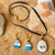 Hand-painted marble jewelry set, 'Tree of Life in Blue' - Marble Jewelry Set with Tree of Life Motif thumbail