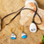 Hand-painted marble jewelry set, 'Tree of Life in Blue' - Marble Jewelry Set with Tree of Life Motif (image 2b) thumbail