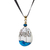 Hand-painted marble jewelry set, 'Tree of Life in Blue' - Marble Jewelry Set with Tree of Life Motif (image 2d) thumbail