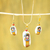Hand-painted marble jewelry set, 'Maria Doll' - Maria Doll Motif Jewelry Set thumbail