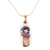Hand-painted marble jewelry set, 'Maria Doll' - Maria Doll Motif Jewelry Set (image 2d) thumbail