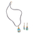 Hand-painted jewelry set, 'Village Trends' - Gold-Accented Marble Jewelry Set