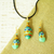 Hand-painted jewelry set, 'Village Trends' - Gold-Accented Marble Jewelry Set (image 2b) thumbail