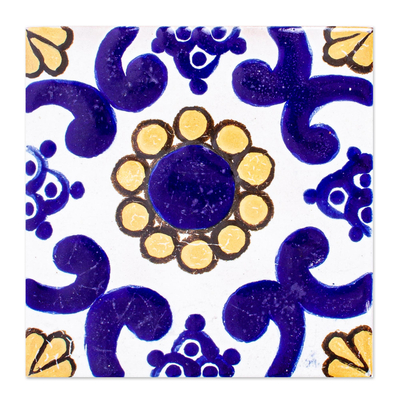 Dekorative Keramikfliesen, (12er-Set) - Keramikfliesen im Talavera-Stil (12er-Set)