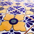 Decorative ceramic tiles, 'Four Petals' (set of 12) - Blue and Yellow Ceramic Tiles (Set of 12)