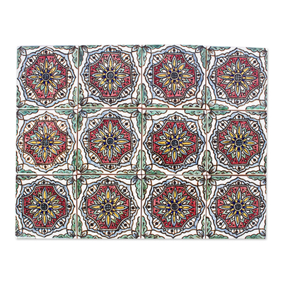 Dekorative Keramikfliesen, (12er-Set) - Mehrfarbige dekorative Keramikfliesen (12er-Set)