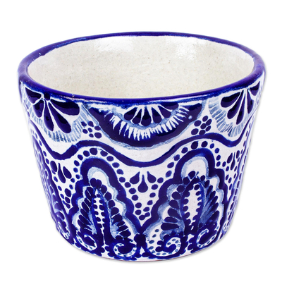 Maceta de cerámica - Macetero artesanal estilo talavera