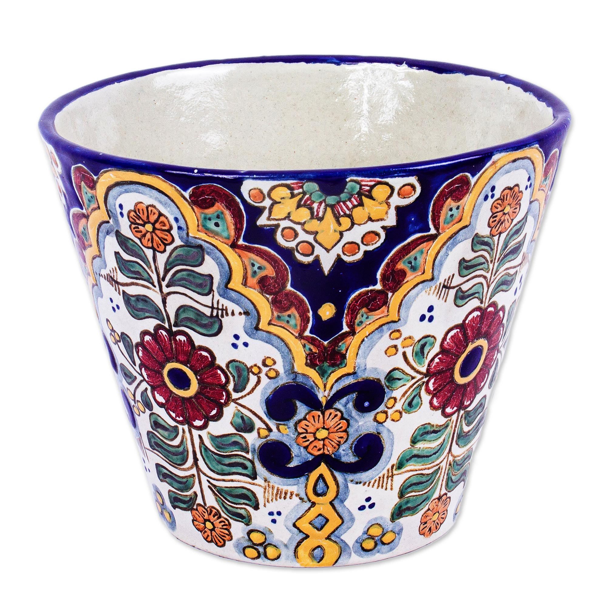 Talavera Style Ceramic Planter Talavera Tradition Novica