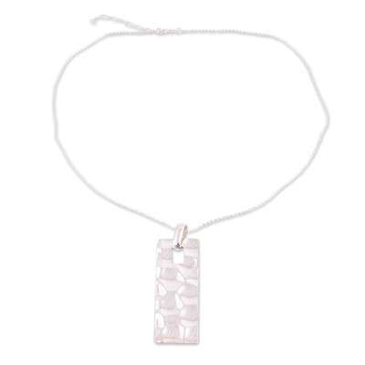 Collar colgante de plata esterlina - Collar con colgante de textura martillada de plata de Taxco de México
