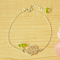 Sterling silver and peridot pendant bracelet, Bright Spring