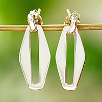 Sterling silver dangle earrings, 'Contemporary Classic' - Modern Taxco Silver Dangle Earrings