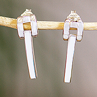 Sterling silver dangle earrings, 'Brilliant Taxco' - Artisan Crafted Taxco SIlver Earrings
