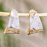 Sterling silver drop earrings, 'Down Under' - Curled Sterling Silver Drop Earrings