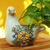 Ceramic flower pot, 'Esperanza' - Hand-Painted Ceramic Dove Planter