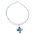 Collar de cruz de vidrio de arte dicroico - Collar de cruz de vidrio de arte dicroico iridiscente hecho a mano artesanalmente