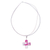 Dichroic art glass cross necklace, 'Sunny Bougainvillea' - Pink & Fuchsia Dichroic Art Glass Cross Necklace (image 2b) thumbail