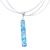 Dichroic art glass jewelry set, 'Crystalline Sky' - Dichroic Art Glass Icy Blue Necklace & Earrings Set (image 2c) thumbail