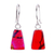 Dichroic art glass jewelry set, 'Glorious Pyramid' - Red & Rose Dichroic Art Glass Jewelry Set (image 2c) thumbail