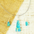 Dichroic art glass jewelry set, 'Caribbean Pyramid' - Blue & Aqua Dichroic Art Glass Jewelry Set thumbail