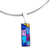 Dichroic art glass jewelry set, 'Radiant Fantasy' - Shimmering Dichroic Art Glass Necklace and Earrings Set (image 2c) thumbail