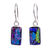 Dichroic art glass jewelry set, 'Radiant Fantasy' - Shimmering Dichroic Art Glass Necklace and Earrings Set (image 2d) thumbail