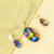 Dichroic art glass jewelry set, 'Colorful Luminosity' - Colorful Dichroic Art Glass Necklace & Earrings Jewelry Set thumbail
