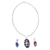 Dichroic art glass jewelry set, 'Colorful Luminosity' - Colorful Dichroic Art Glass Necklace & Earrings Jewelry Set thumbail