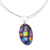 Dichroic art glass jewelry set, 'Colorful Luminosity' - Colorful Dichroic Art Glass Necklace & Earrings Jewelry Set (image 2c) thumbail