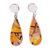 Dichroic art glass jewelry set, 'Golden Reflections' - Dichroic Art Glass Necklace & Earrings Set in Sunny Colors (image 2d) thumbail