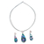 Dichroic art glass jewellery set, 'Luminous Summer' - Mexican Summer Greenery Dichroic Art Glass jewellery Set
